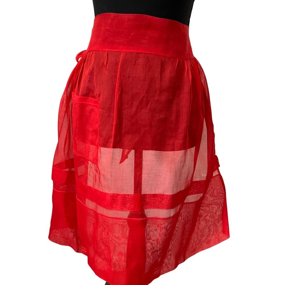 Elegant Red Kitchen Apron